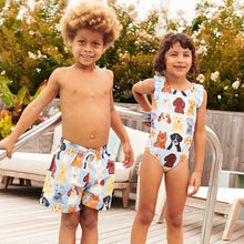 Load image into Gallery viewer, Watercolor Dogs Swim Trunks
