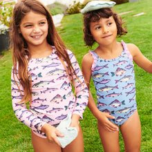 Load image into Gallery viewer, Claire Blue Fish Swim Suit