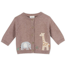 Load image into Gallery viewer, Giraffe Elephant Baby Cardigan Sweater (Organic) - 2 Colors