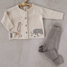 Load image into Gallery viewer, Organic Cotton Animal Safari Embroidered Baby Cardigan