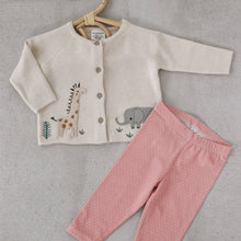 Load image into Gallery viewer, Organic Cotton Animal Safari Embroidered Baby Cardigan