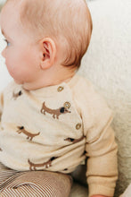 Load image into Gallery viewer, Doxie Dog Jacquard Knit Baby Raglan Pullover (Organic)