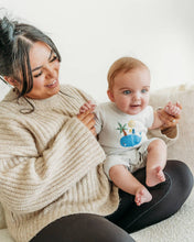 Load image into Gallery viewer, Whale & Bird Embroidered Knit Baby Romper (Organic Cotton)