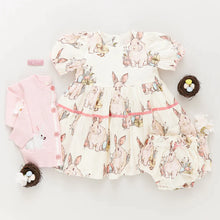 Load image into Gallery viewer, Baby Maribelle Bunny Friends Dress Set