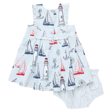 Load image into Gallery viewer, Baby Nautical Adventure Courtina Dress Set