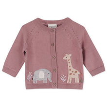 Load image into Gallery viewer, Giraffe Elephant Baby Cardigan Sweater (Organic) - 2 Colors