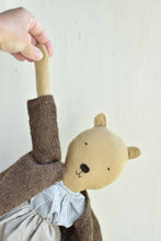 Load image into Gallery viewer, Agatha the Bear — Heirloom Wool Doll in Island Cardigan & Flax Linen Dress