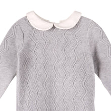 Load image into Gallery viewer, Milan Knit Peter Pan Collar Chevron Baby Jumpsuit (Organic)