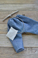 Load image into Gallery viewer, Agatha the Bear – Heirloom Wool Doll in Harbor Stripes