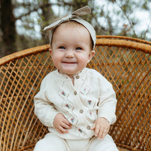 Load image into Gallery viewer, Floral Pointelle Knit Baby Cardigan (Organic Cotton)
