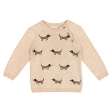 Load image into Gallery viewer, Doxie Dog Jacquard Knit Baby Raglan Pullover (Organic)