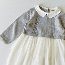 Load image into Gallery viewer, Milan Knit Baby Peter Pan Collar Tutu Dress