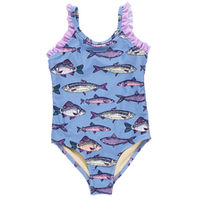 Load image into Gallery viewer, Claire Blue Fish Swim Suit