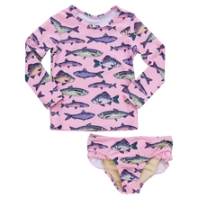 Load image into Gallery viewer, Pink Fish Rashguard Set