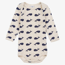 Load image into Gallery viewer, 3-Pack Whale Print Long Sleeve Onesies