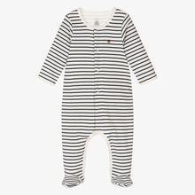 Load image into Gallery viewer, Striped Footie with Attached Bodysuit
