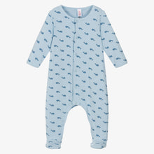 Load image into Gallery viewer, Whale Print Footie with Attached Onesie