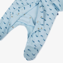 Load image into Gallery viewer, Whale Print Footie with Attached Onesie