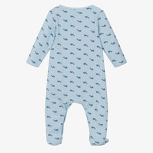 Load image into Gallery viewer, Whale Print Footie with Attached Onesie
