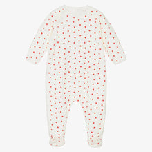 Load image into Gallery viewer, Velour Side-Snap Heart Print Footie