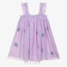 Load image into Gallery viewer, Tulle Dress with Embroidered Blue Hydrangea Flowers