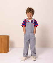 Load image into Gallery viewer, Petit Bateau Railroad Stripe Overall
