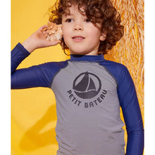Load image into Gallery viewer, Petit Bateau Logo Navy Stripe Rash Guard