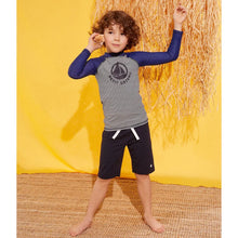 Load image into Gallery viewer, Petit Bateau Logo Navy Stripe Rash Guard