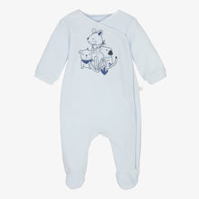 Load image into Gallery viewer, Velour Footie with Dog Illustration