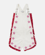 Load image into Gallery viewer, Dungaree Short Overalls with Star Patches and Fringe