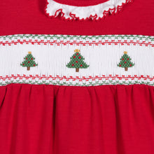 Load image into Gallery viewer, Hand-Smocked Holiday Footie