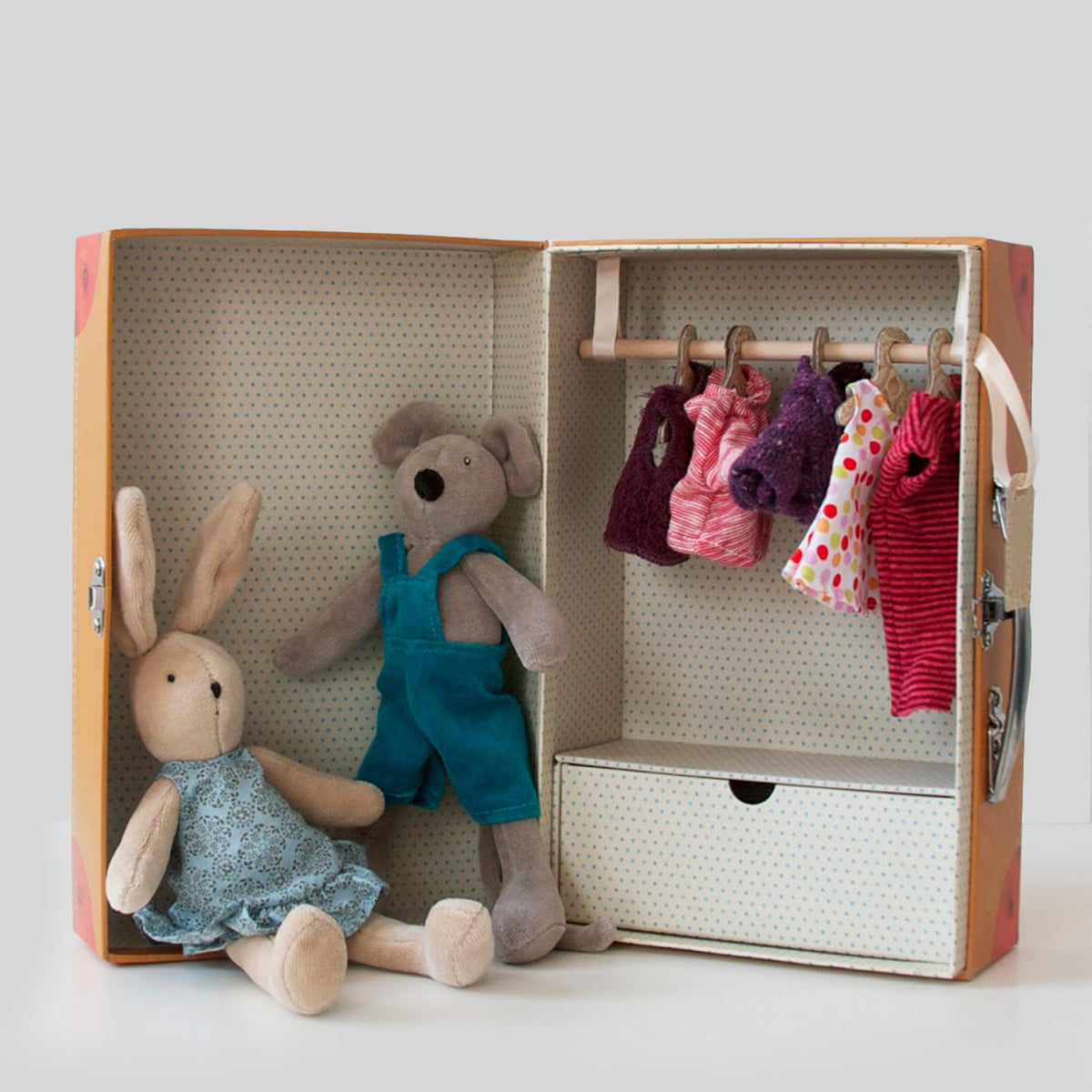 Personalised Moulin Roty Mouse and Wardrobe Set