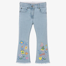 Load image into Gallery viewer, Flared Jeans with Doodle Print