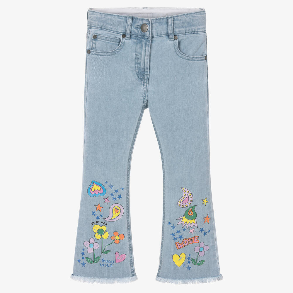 Flared Jeans with Doodle Print