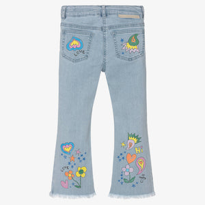 Flared Jeans with Doodle Print