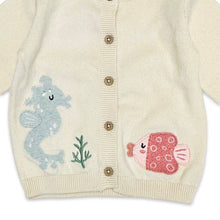 Load image into Gallery viewer, Ocean Friends Jacquard Knit Baby Cardigan Sweater (Organic)
