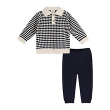 Load image into Gallery viewer, Leo Textured Knit Polo &amp; Pant Set (Organic Cotton)
