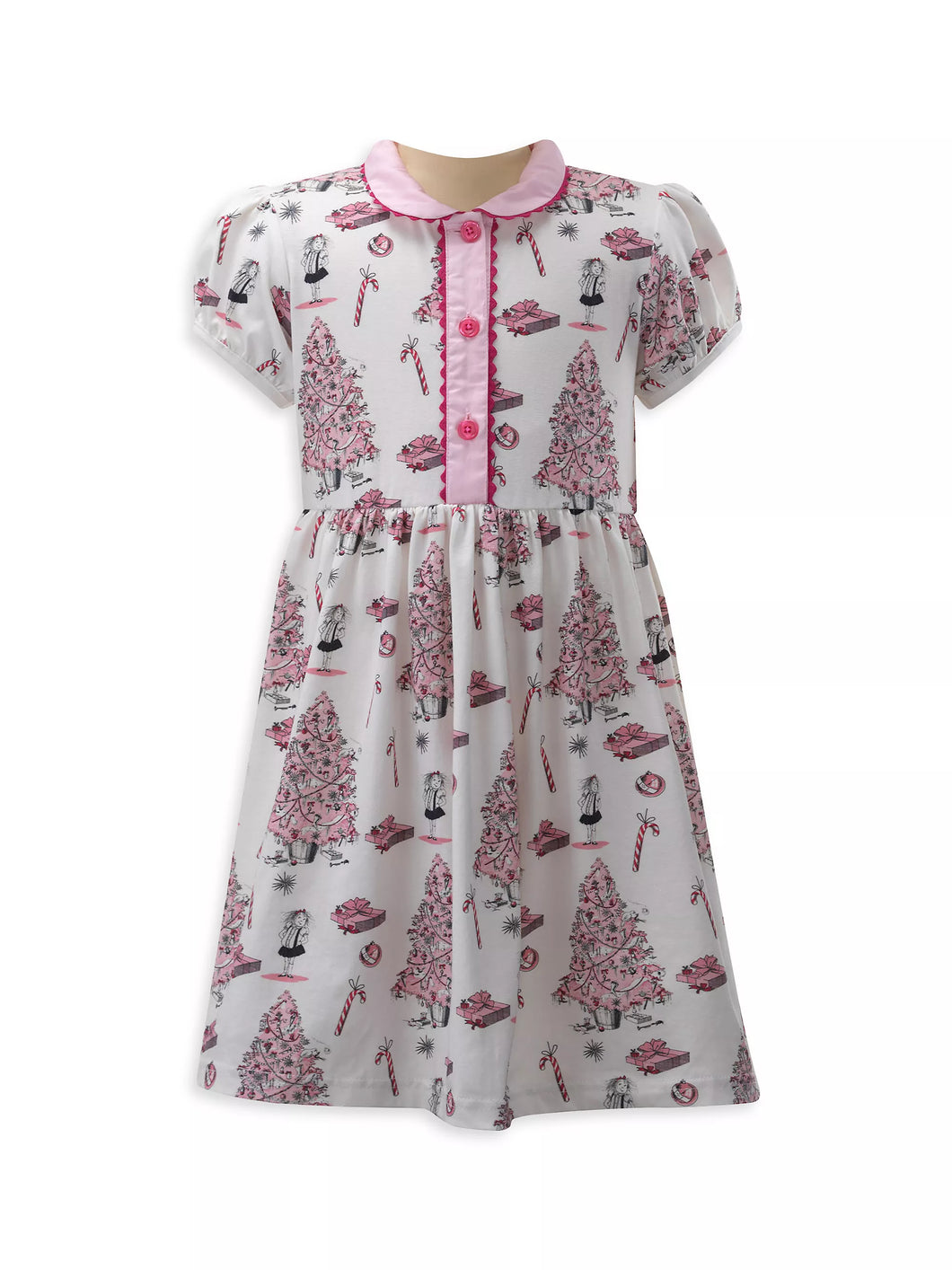 Eloise Christmas Tree Button Front Dress