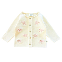 Load image into Gallery viewer, Baby Cardigan Sweater with Pink Bows
