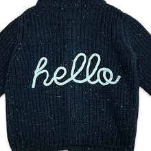 Load image into Gallery viewer, HELLO Wordy Chunky Knit Baby Cardigan Sweater
