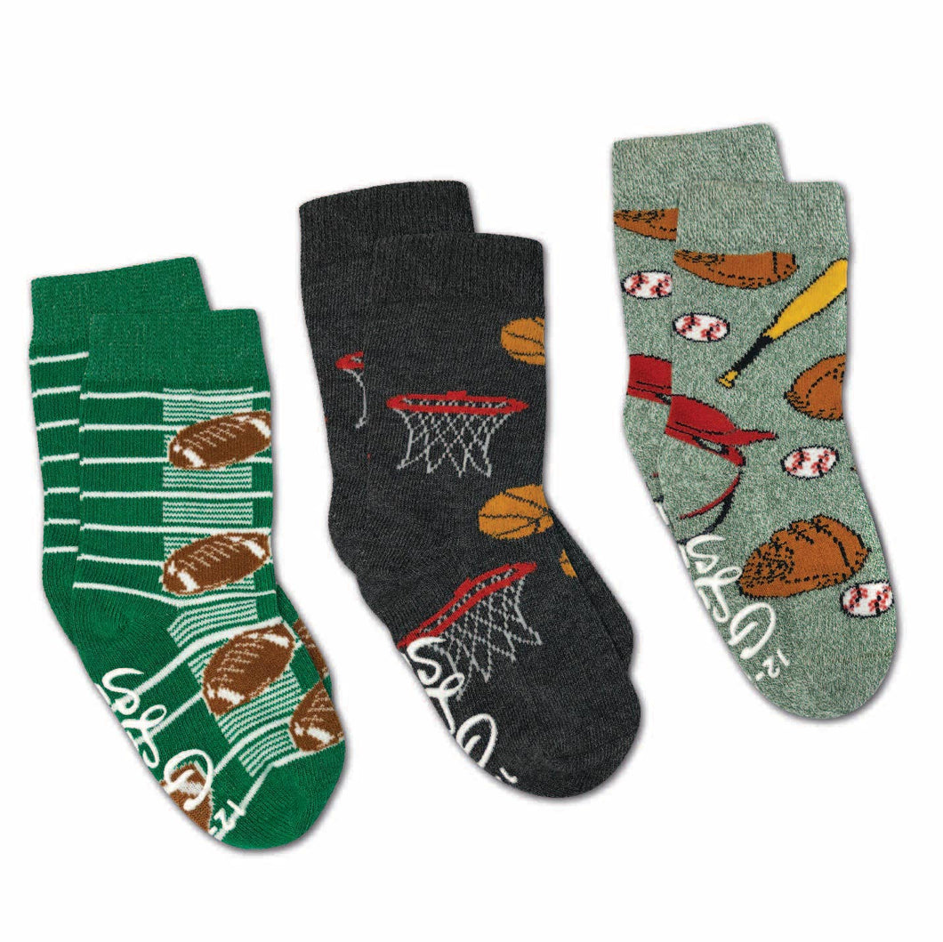 Baseball, Basketball And Football Kids Socks / 3-Pack