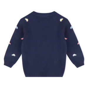 Mini Beetle Cars Embroidered Baby Sweater (Organic)