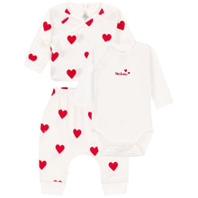 Load image into Gallery viewer, Baby 3-Piece Heart Cardigan Set
