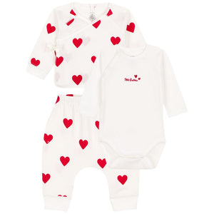 Baby 3-Piece Heart Cardigan Set