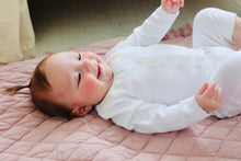 Load image into Gallery viewer, Dove White Knit Floral Embroidered Baby Jumpsuit
