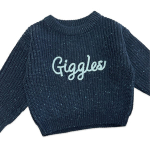 Giggles Chunky Knit Slouchy Baby Pullover Sweater-Organic