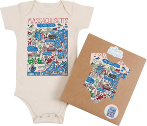Massachusetts Boutique Map Art Infant & Toddler Top