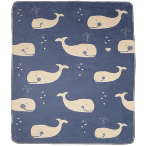 Organic Blue Whales Baby Blanket