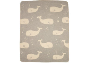 Organic Grey Whales Baby Blanket