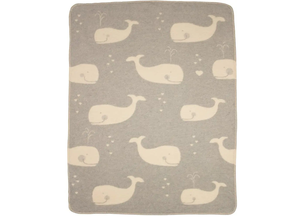 Organic Grey Whales Baby Blanket